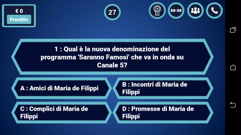 Milionario Quiz - Trivia Italiano Screenshot2