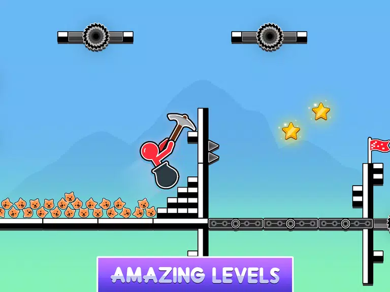 Hammer Climb Stick man Game Screenshot1