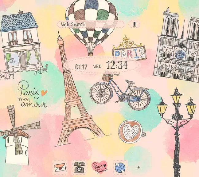 I Love Paris Theme +HOME Screenshot1