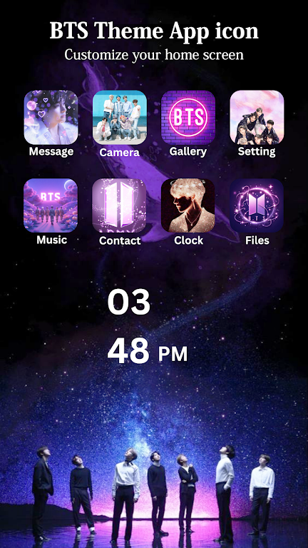 BTS Wallpaper Theme App Icons Screenshot1