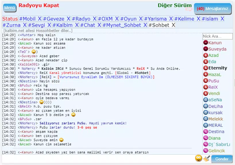 Mirc Sohbet Chat Odaları Screenshot3