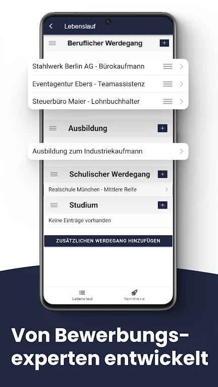 Bewerbungsapp (Lebenslauf App) Screenshot3