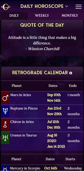 AstroMatrix Birth Horoscopes Screenshot4