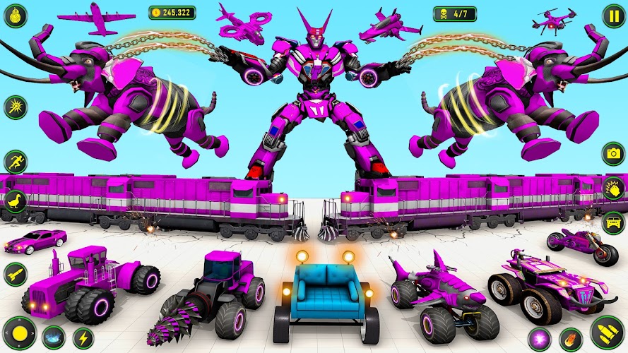 Elephant Robot Car: Robot Game Screenshot2