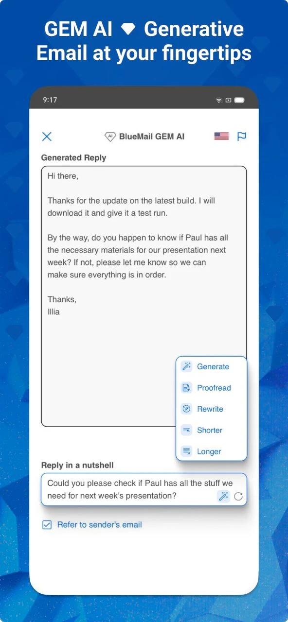 Email Blue Mail - Calendar Screenshot4