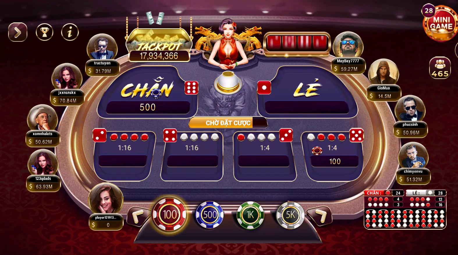 Tài Xỉu Xóc Đĩa Tiền Mặt Screenshot6