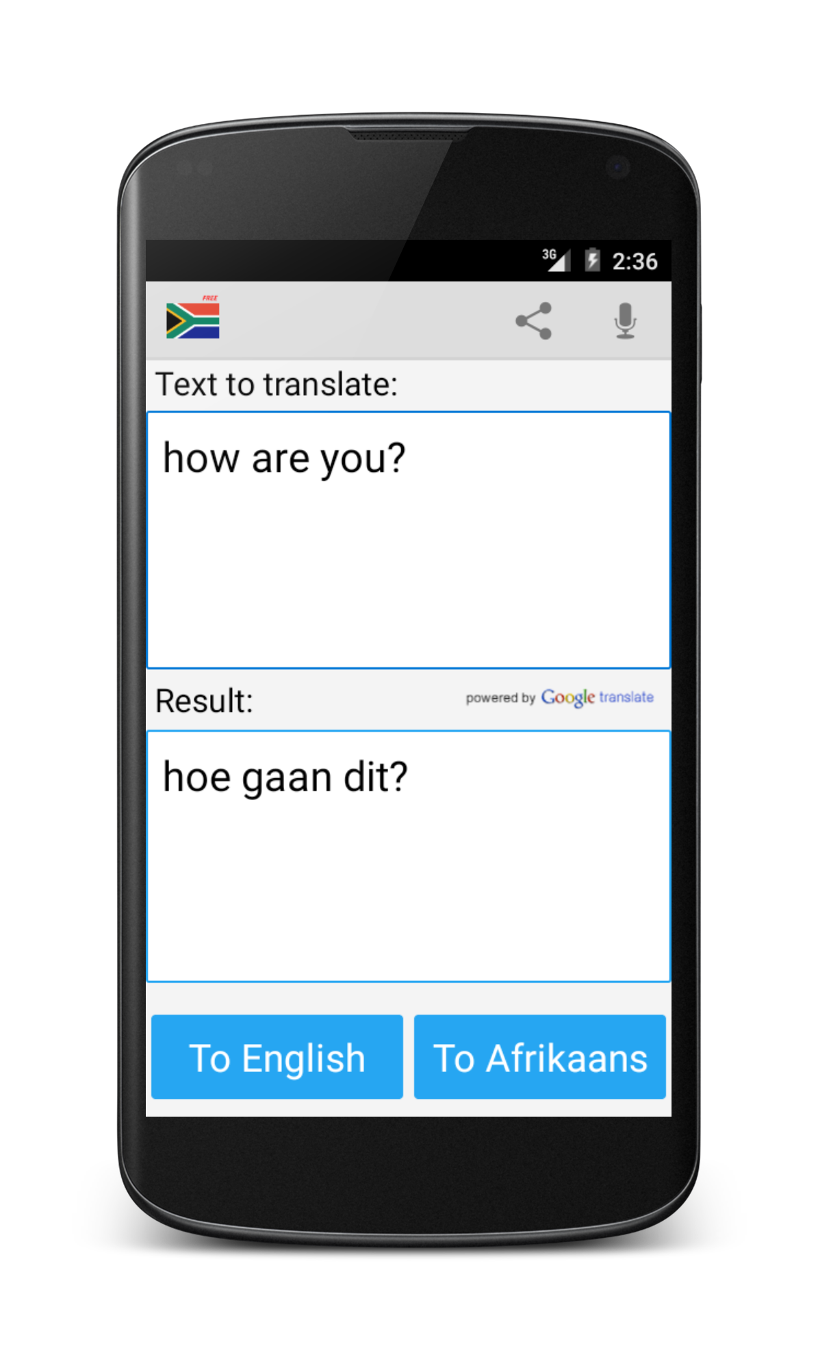 Afrikaans English Translator Screenshot1