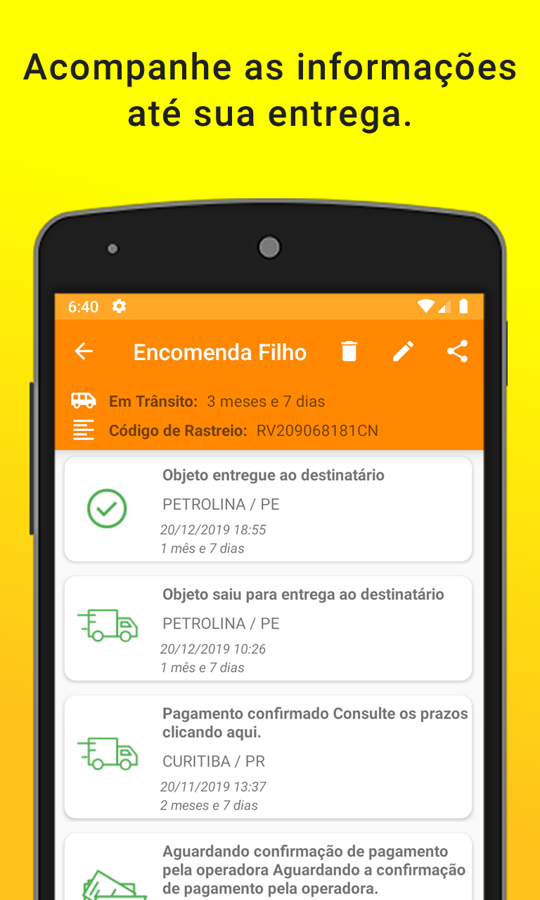 Rastreio Encomendas Screenshot2