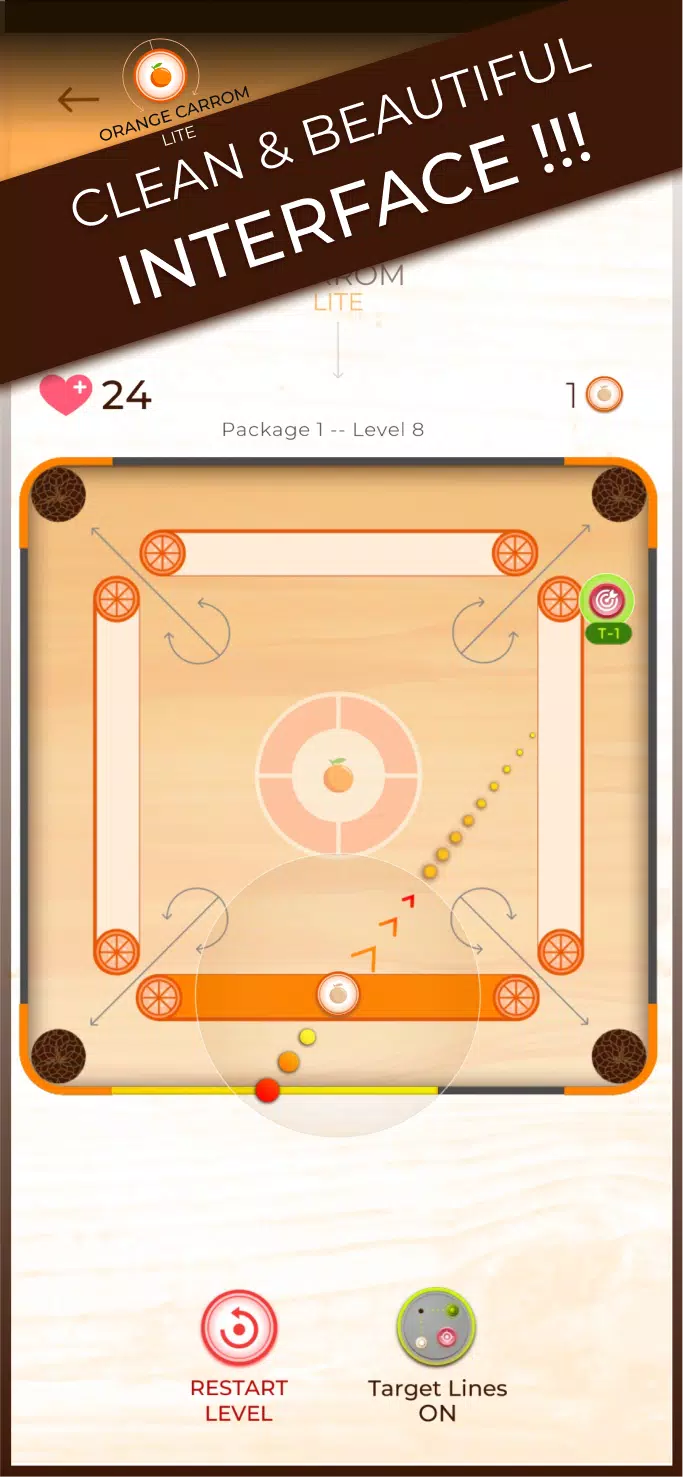Trickshot: Orange Carrom Lite Screenshot1