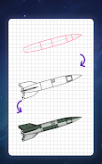 How to draw rockets by steps Screenshot3