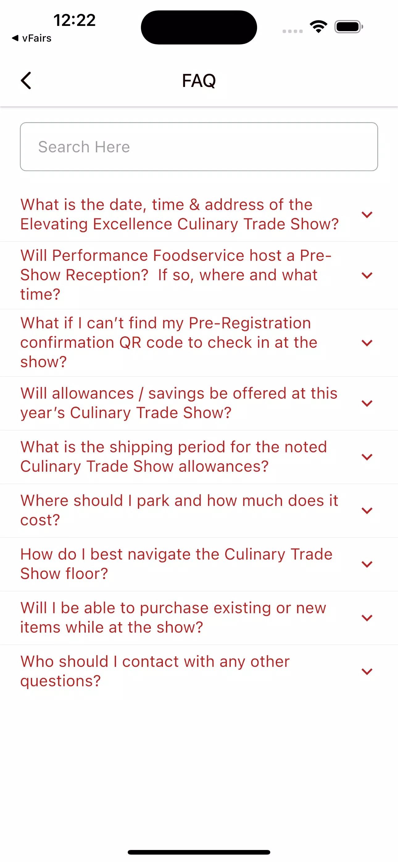 Performance Foodservice Events Screenshot4