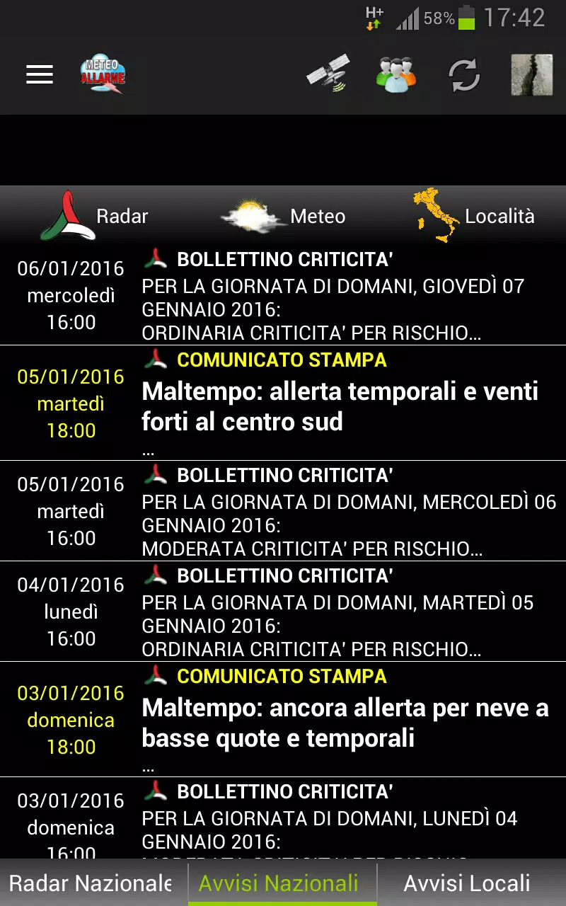 Allarme Meteo IT Screenshot1