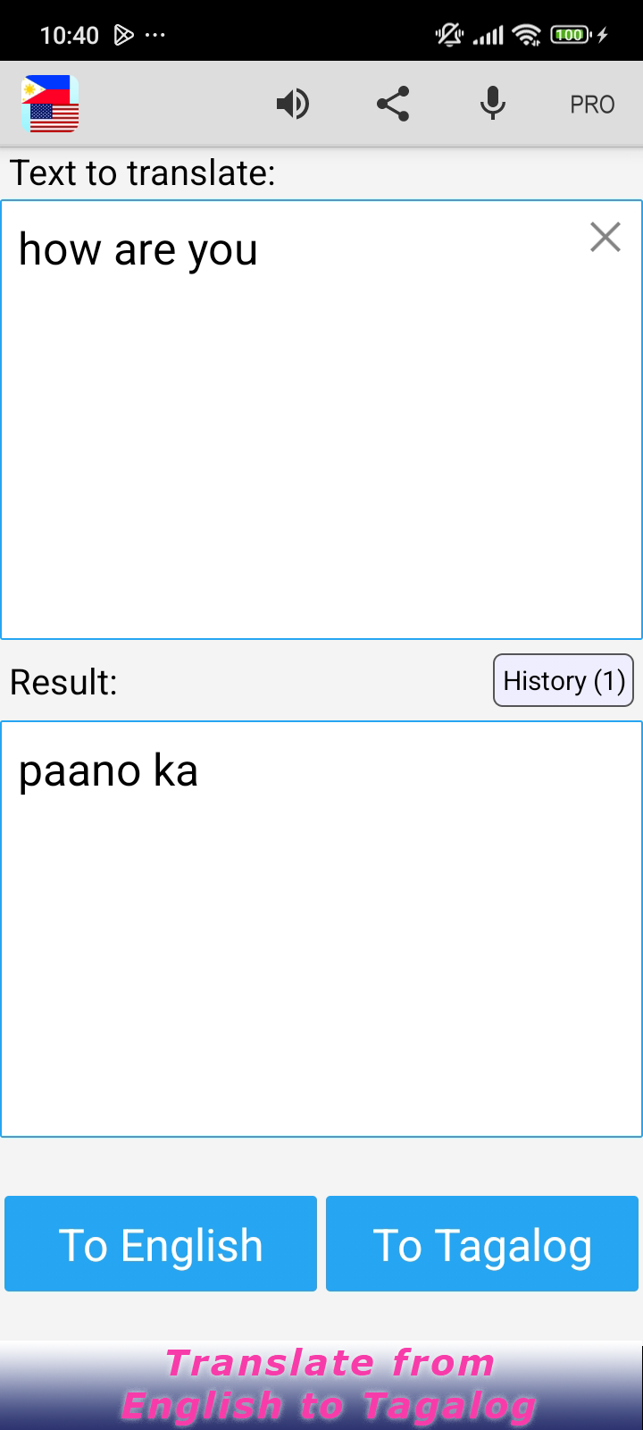 Tagalog English Translator Screenshot2
