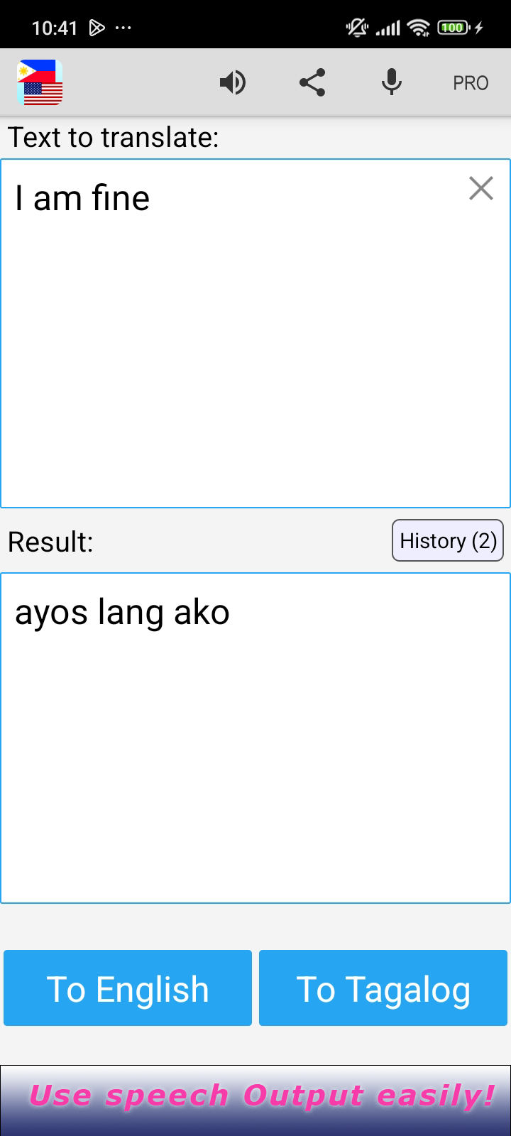 Tagalog English Translator Screenshot3