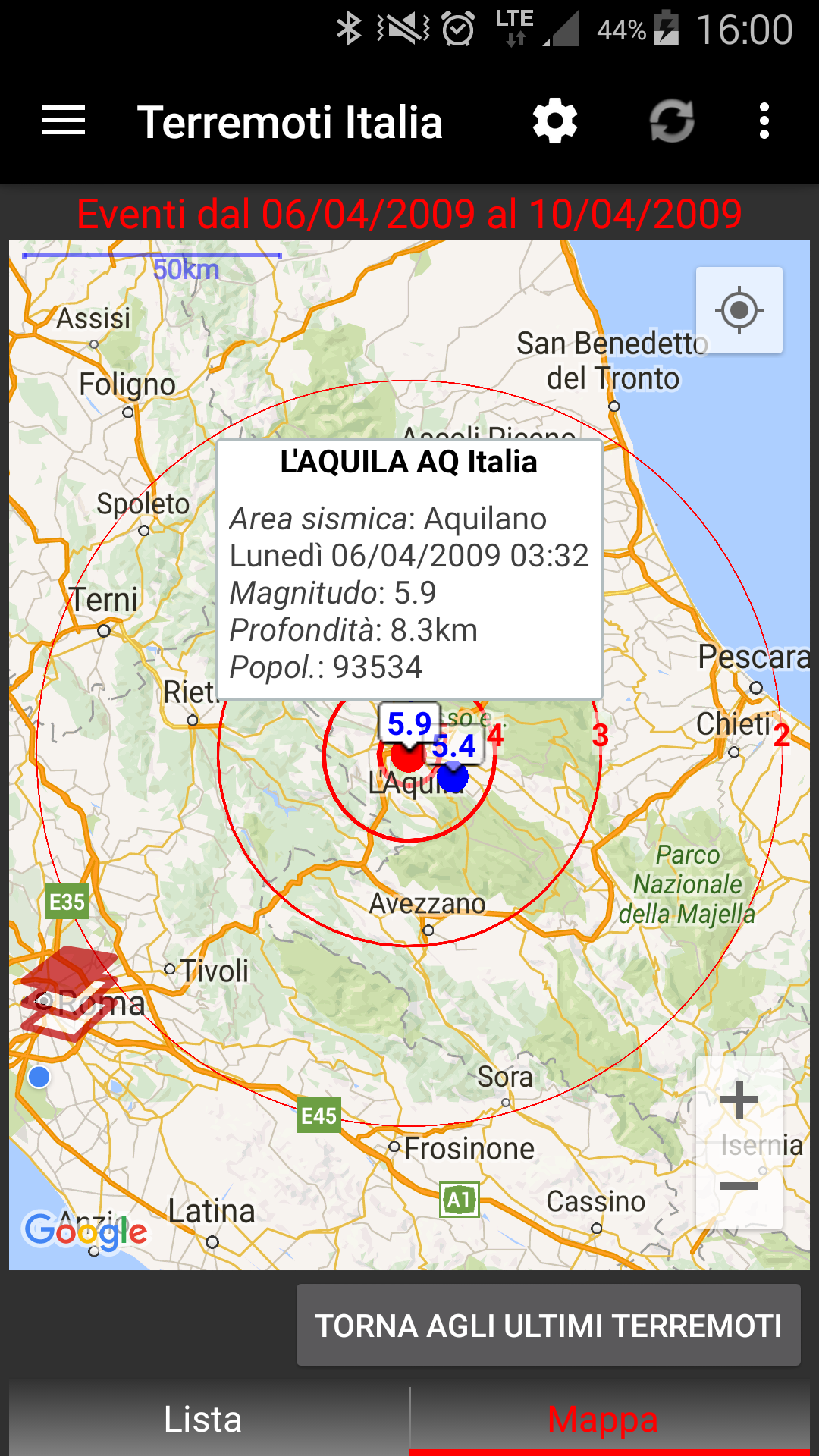Terremoti Italia Screenshot3