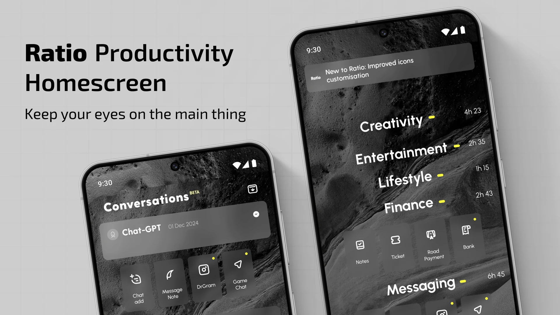 Ratio: Productivity Homescreen Screenshot1