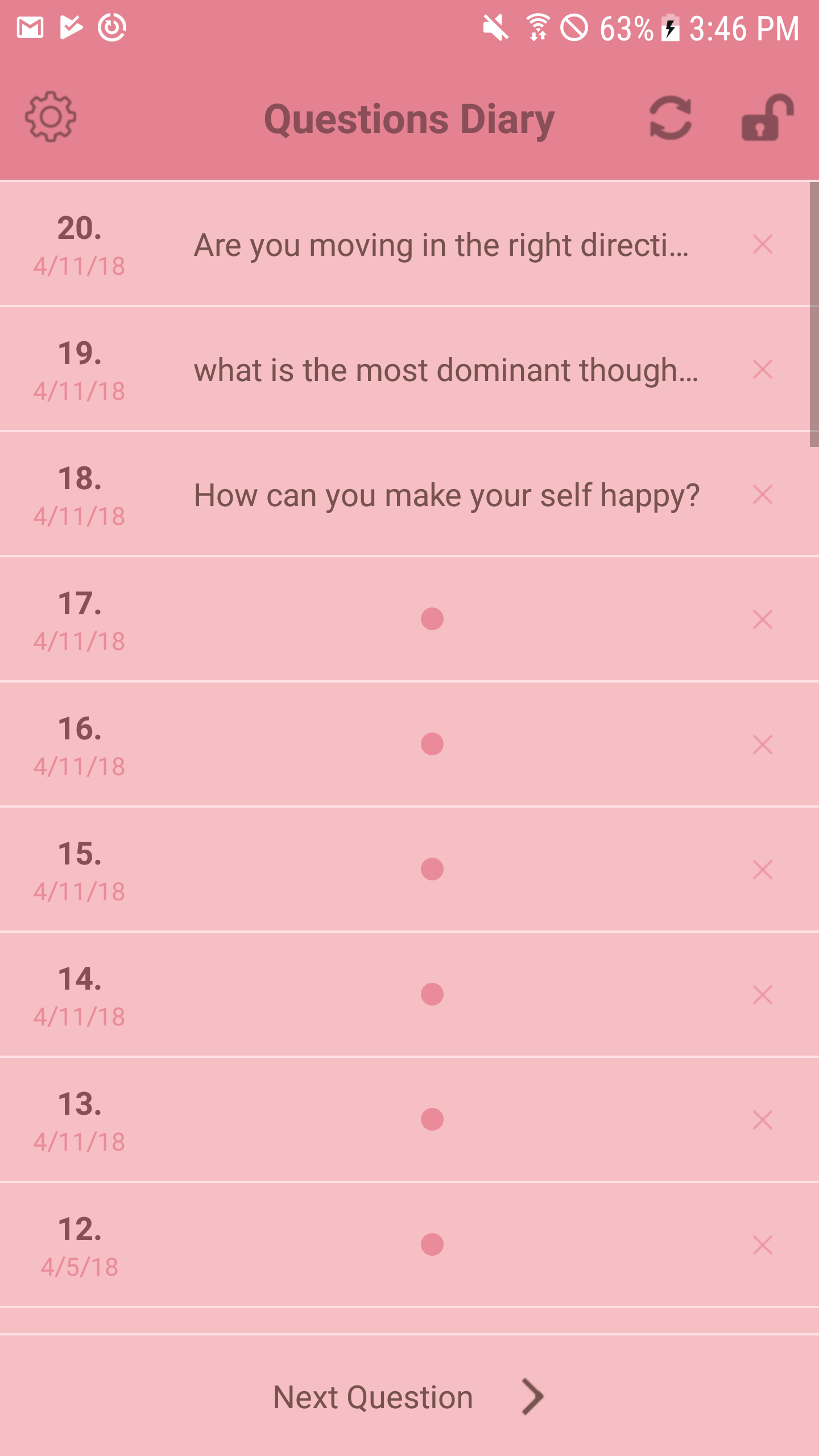 Questions Diary Screenshot3