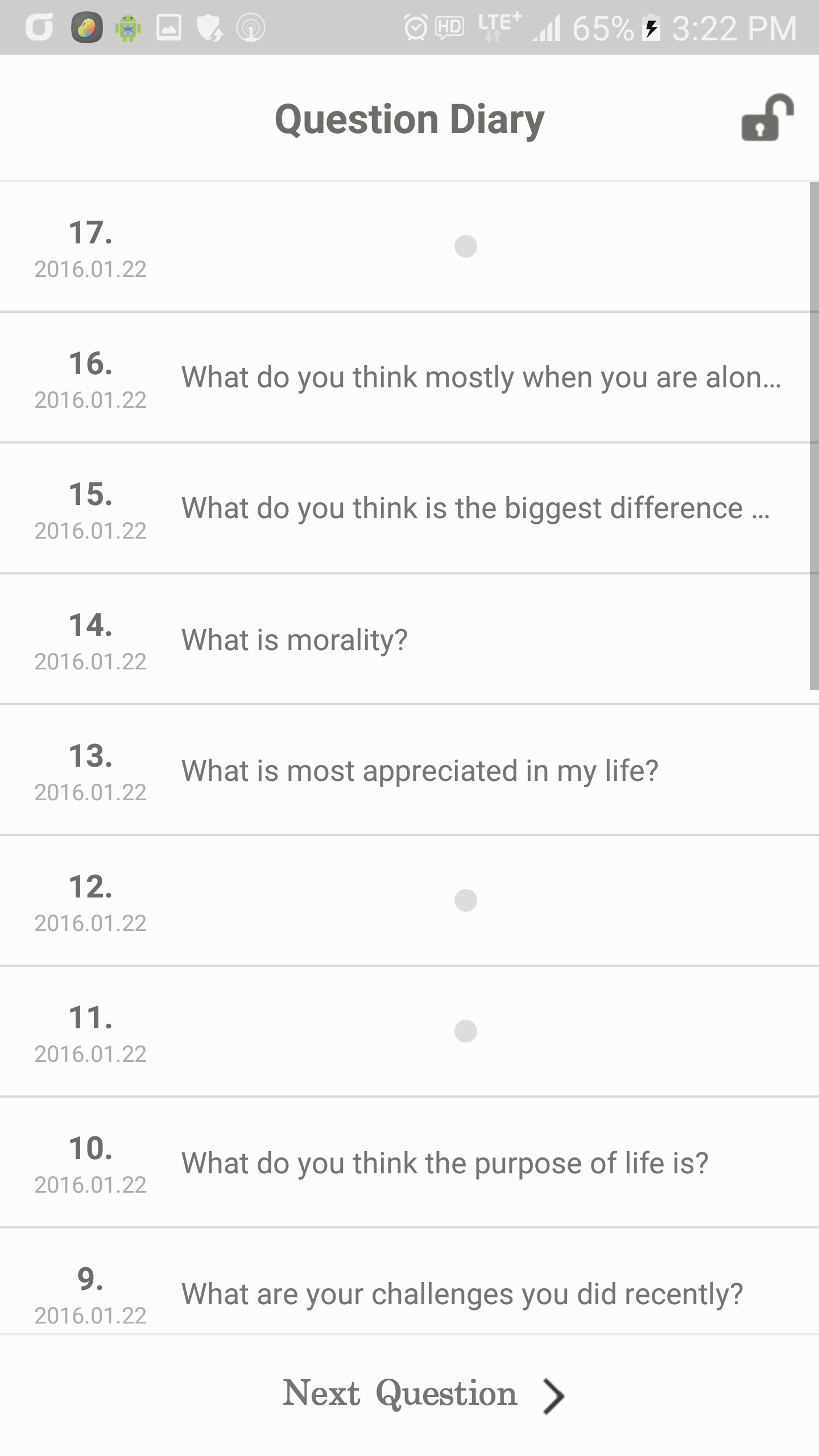 Questions Diary Screenshot2
