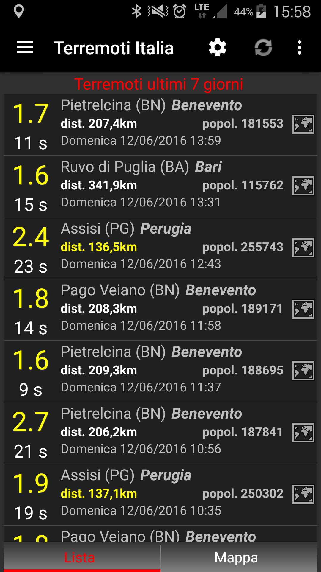 Terremoti Italia Screenshot1