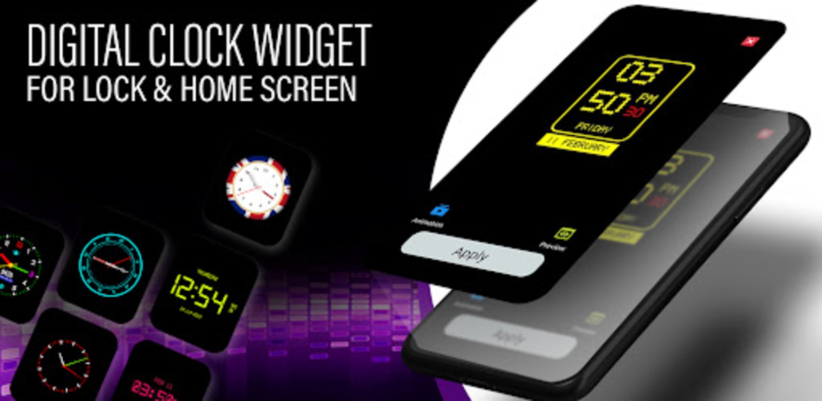 Lock Screen Clock Widget Screenshot1