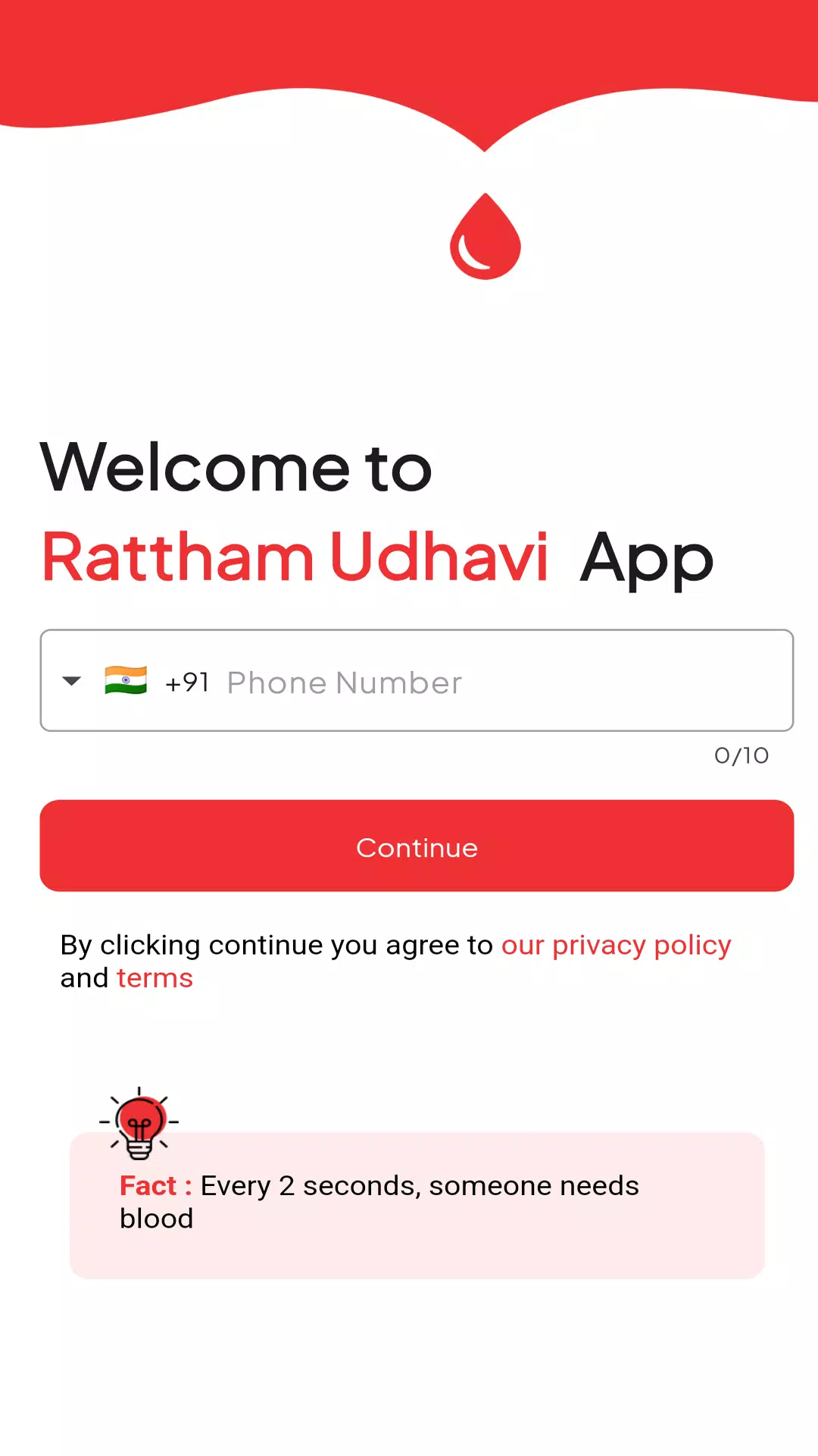Raththam Blood Donation App Screenshot1