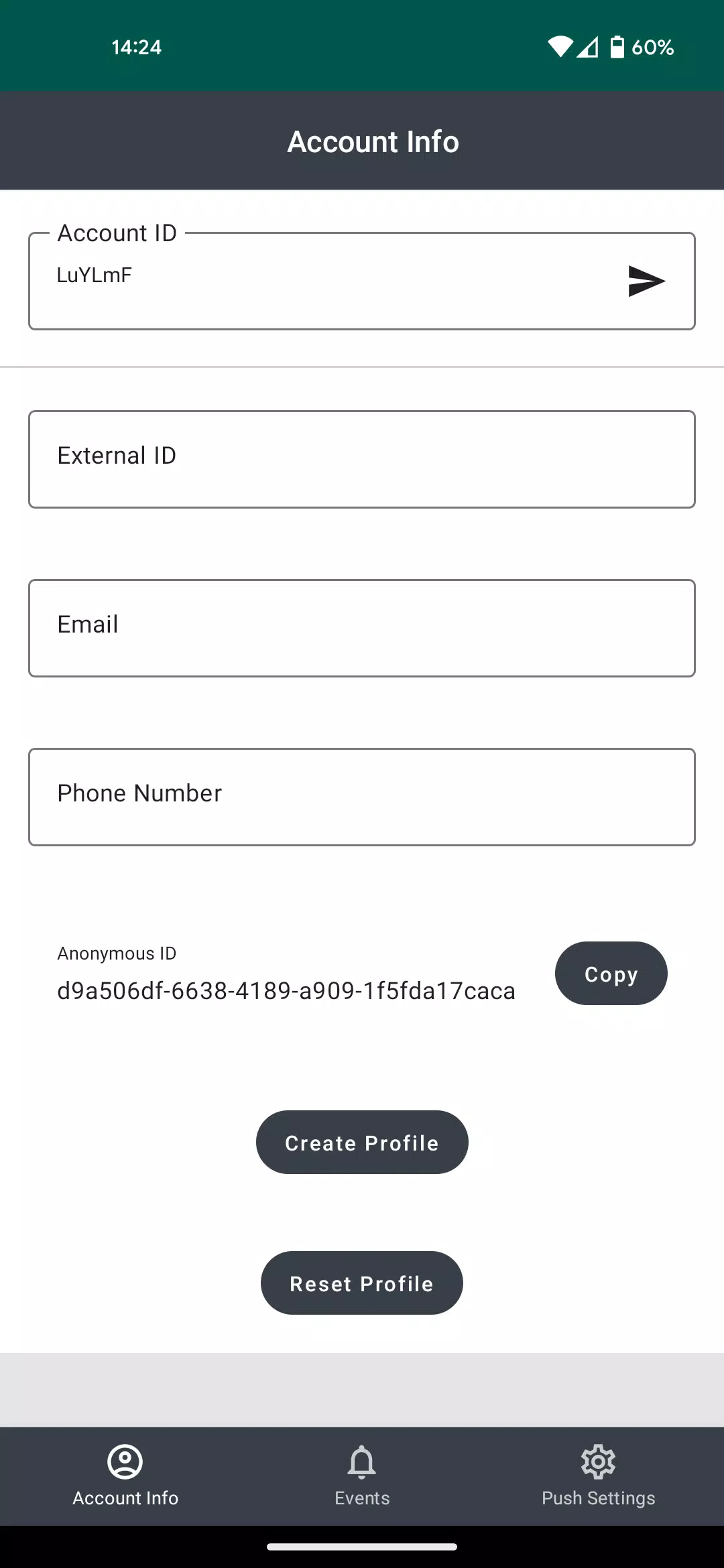 Klaviyo Android Push Tester Screenshot1