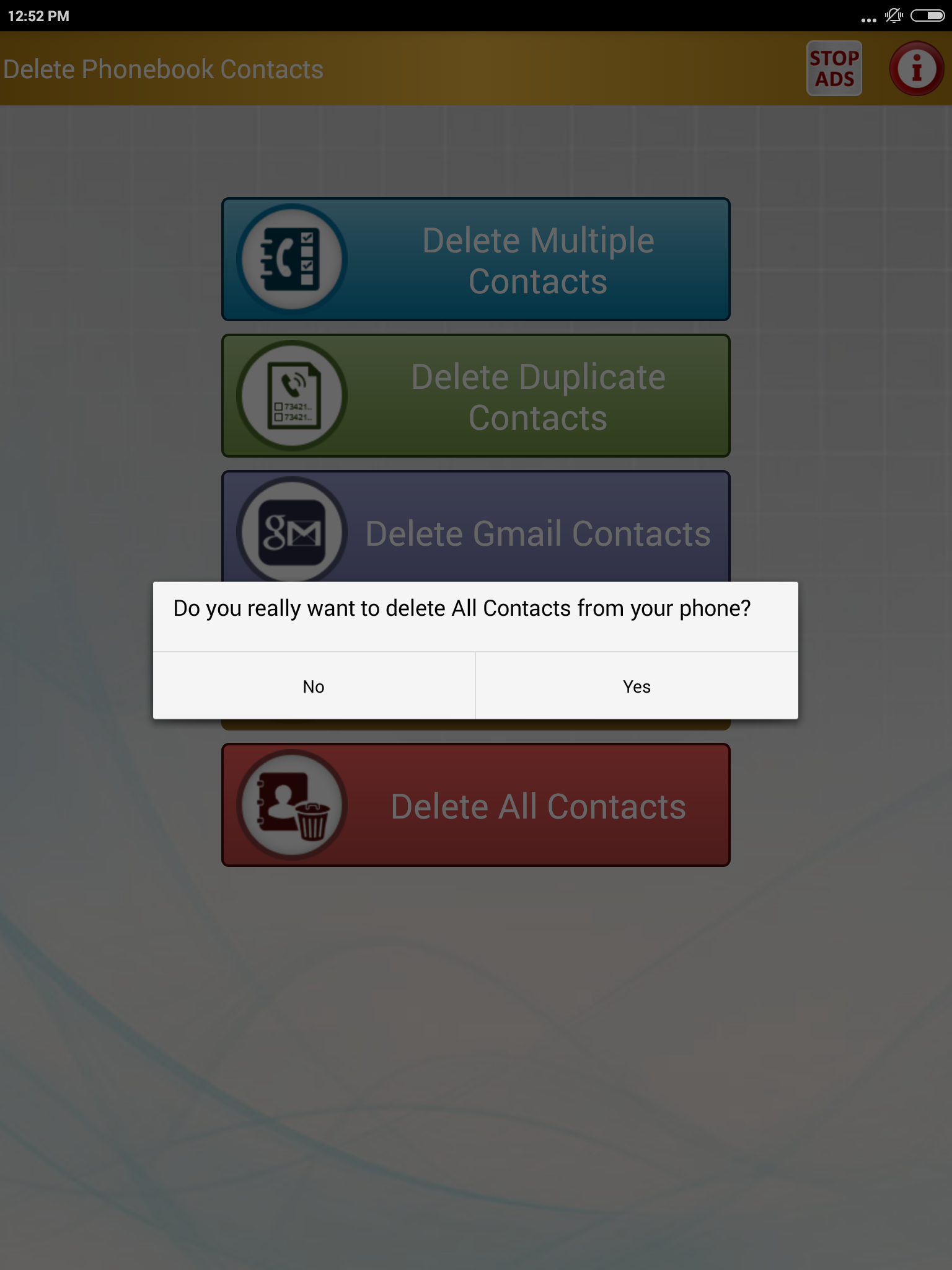 Delete all Phonebook Contacts Screenshot16