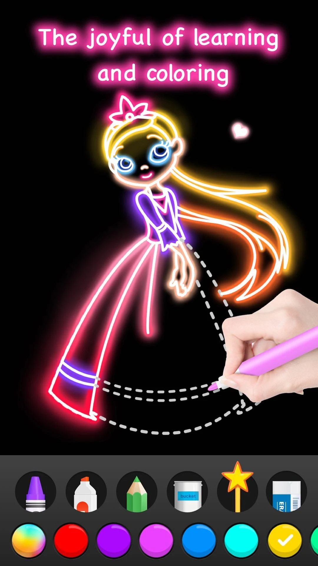 Learn To Draw Glow Princess Screenshot7