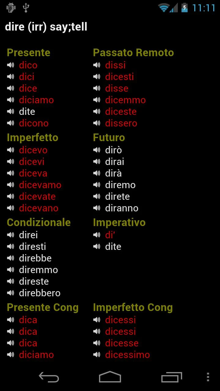 Italian Verbs Screenshot2