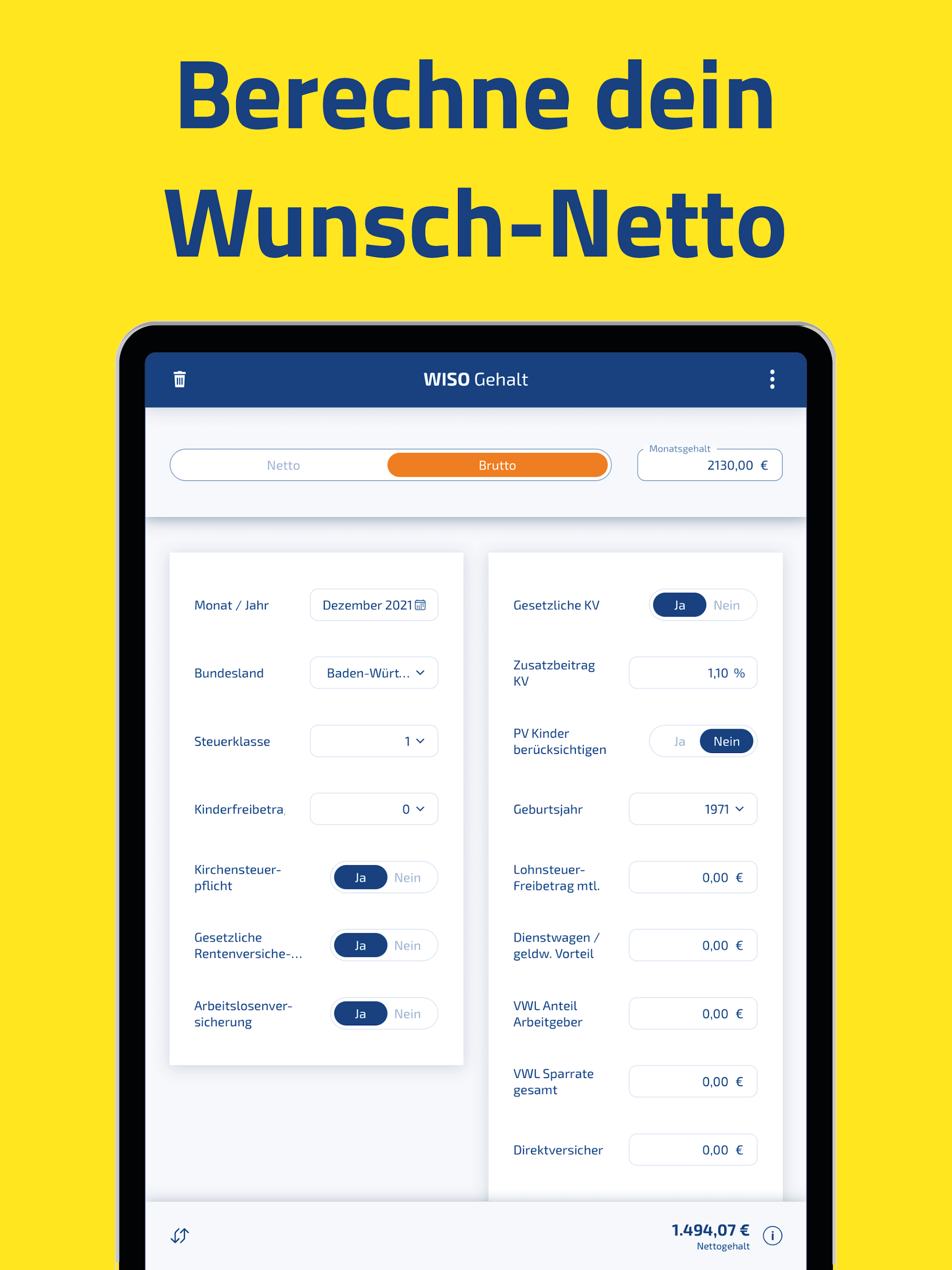 WISO Gehalt – Brutto Netto Screenshot14