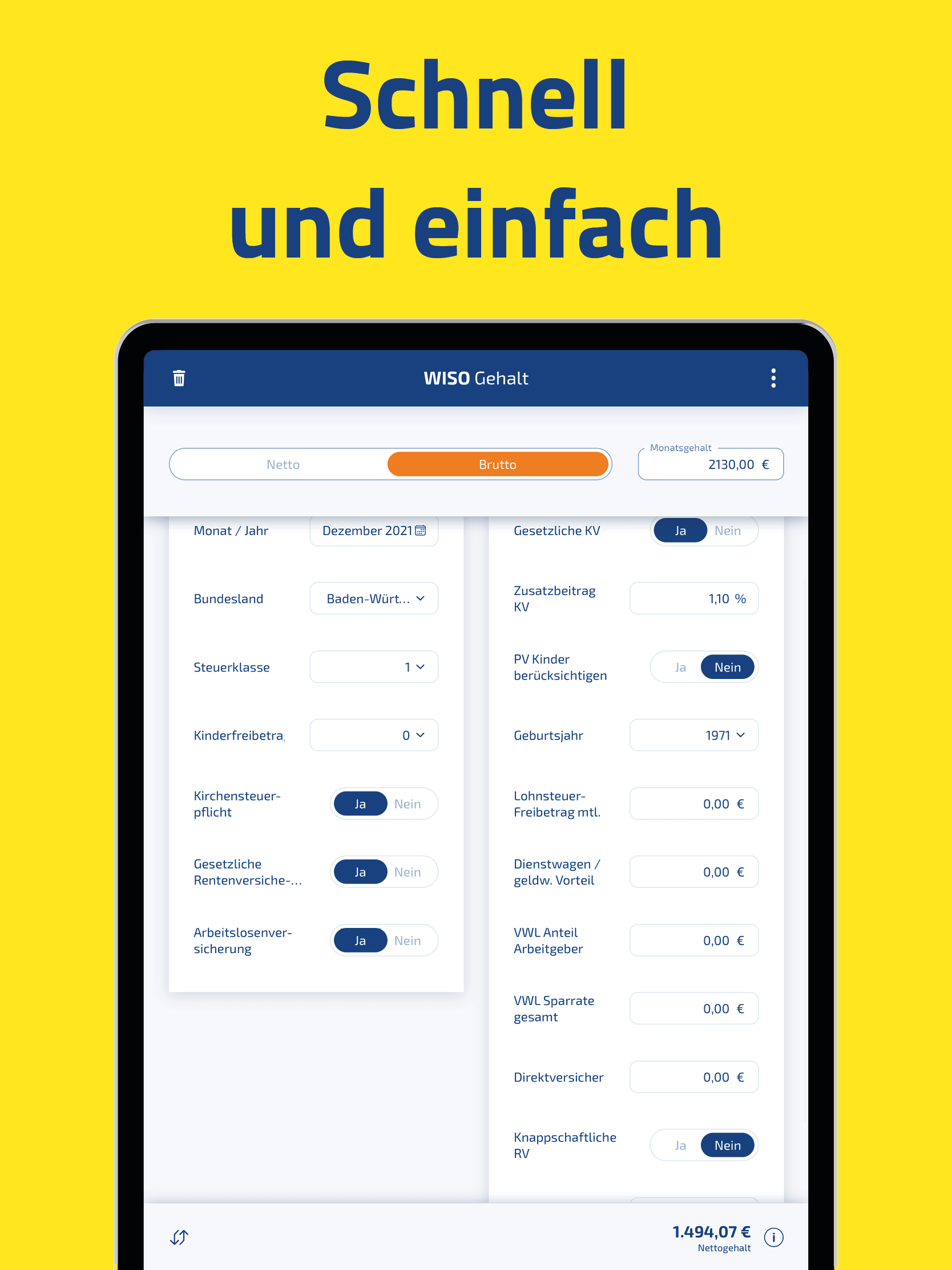 WISO Gehalt – Brutto Netto Screenshot8