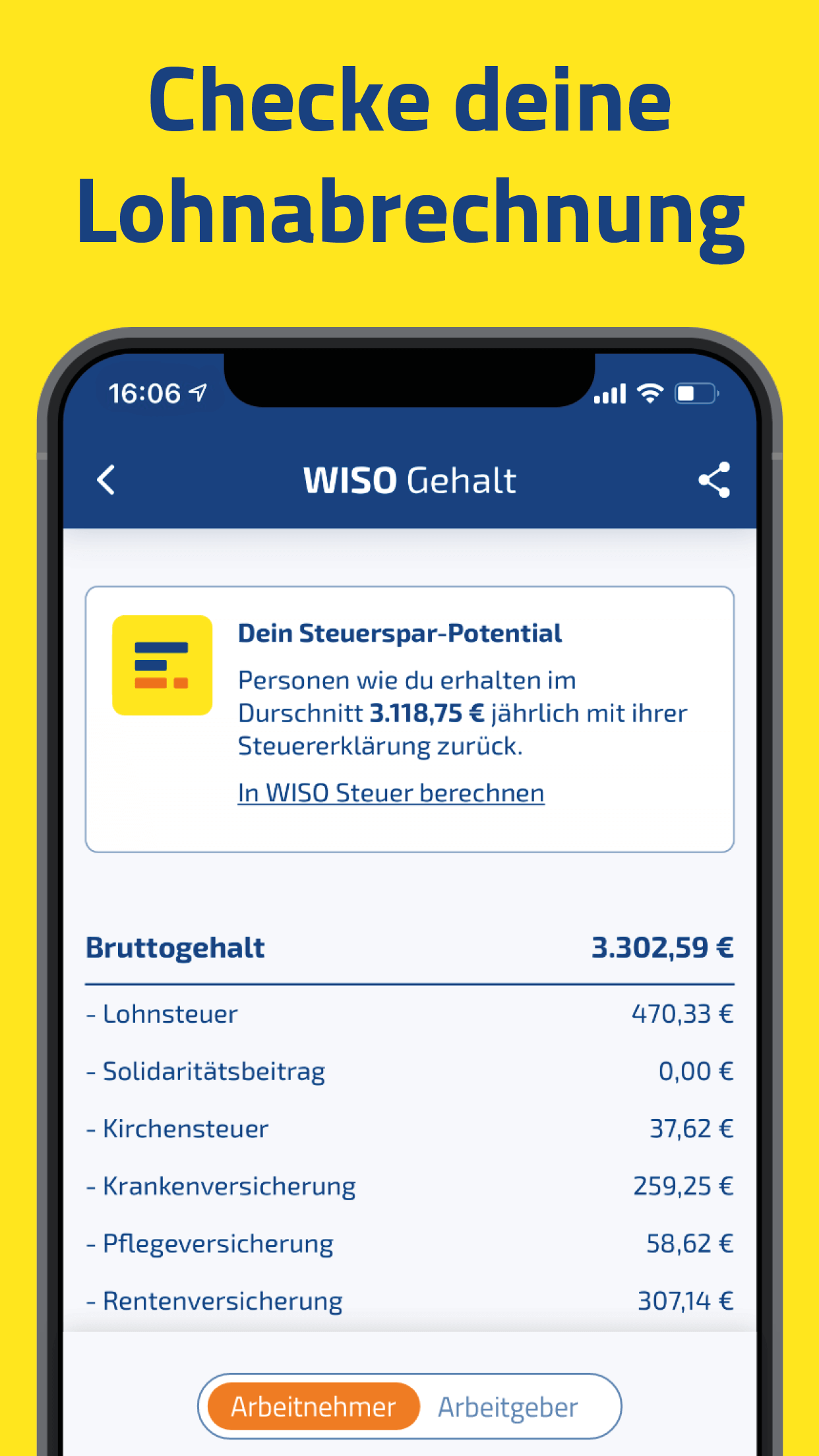 WISO Gehalt – Brutto Netto Screenshot2