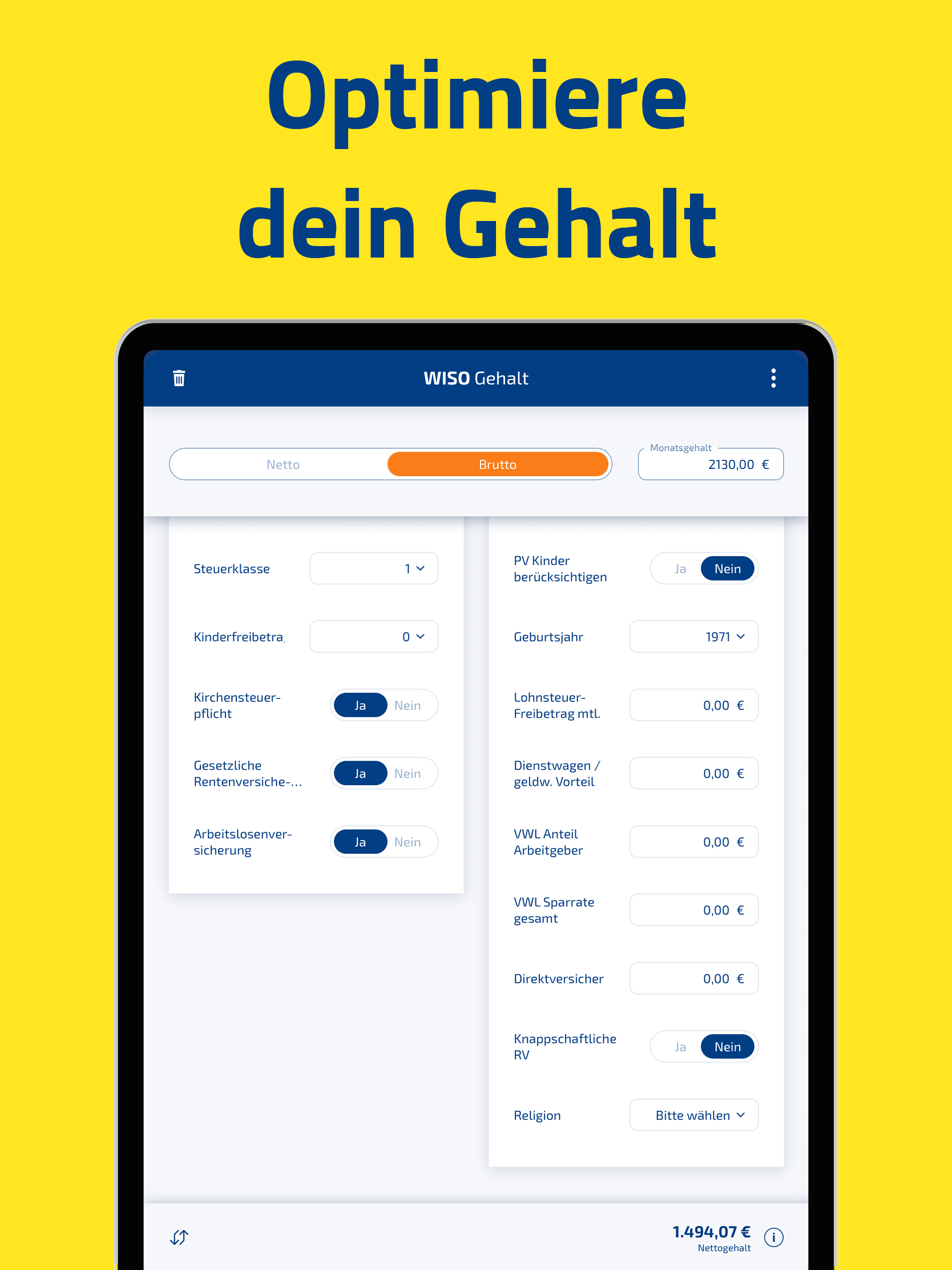 WISO Gehalt – Brutto Netto Screenshot10