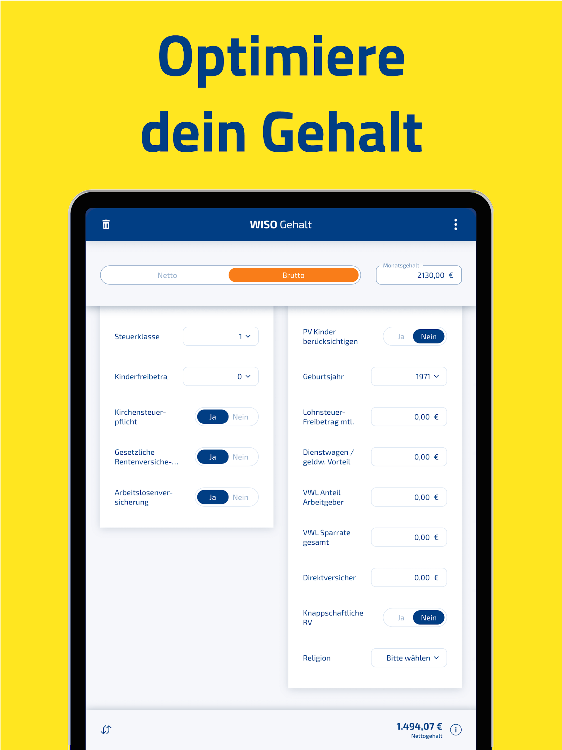 WISO Gehalt – Brutto Netto Screenshot15