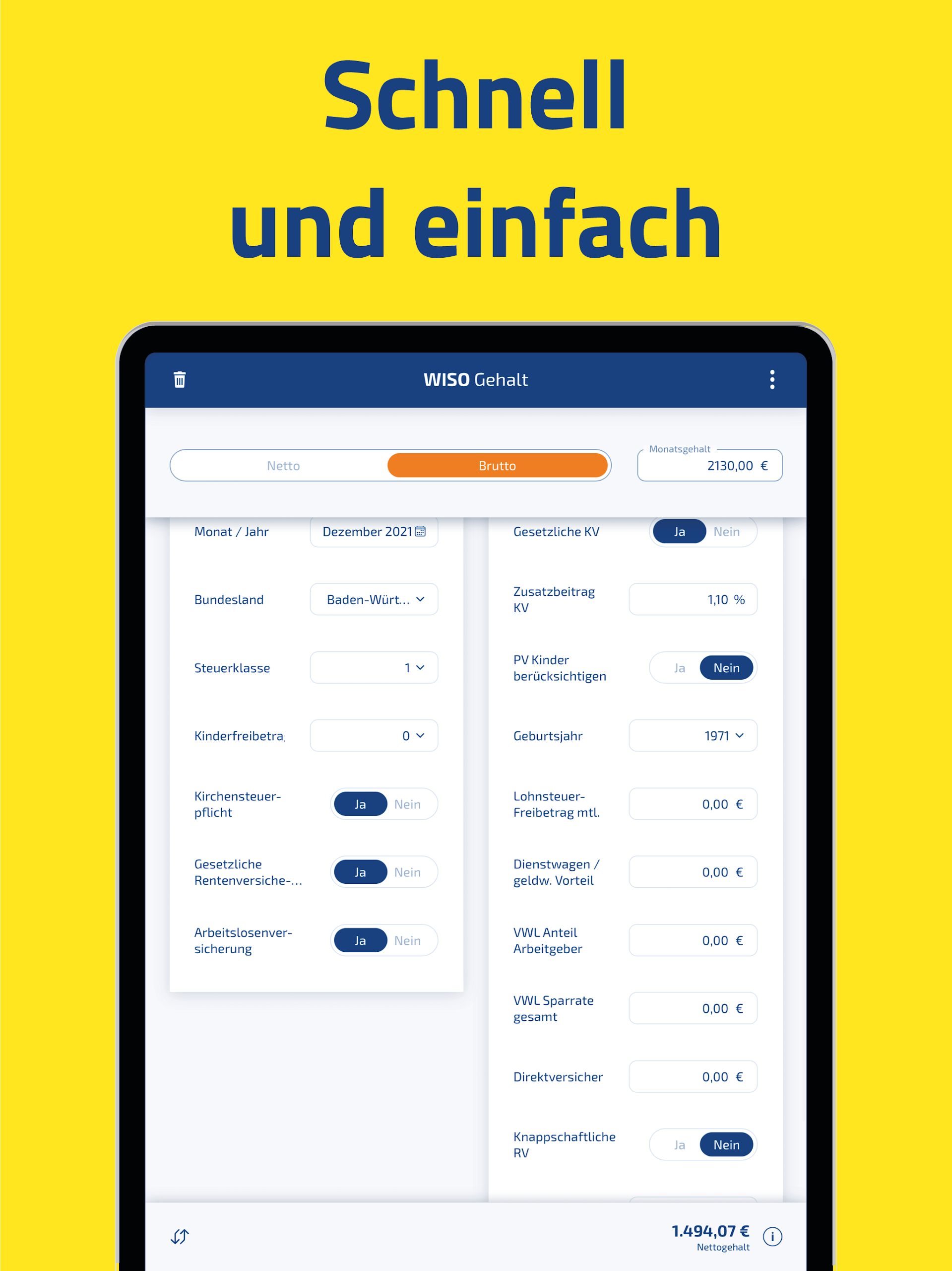 WISO Gehalt – Brutto Netto Screenshot13