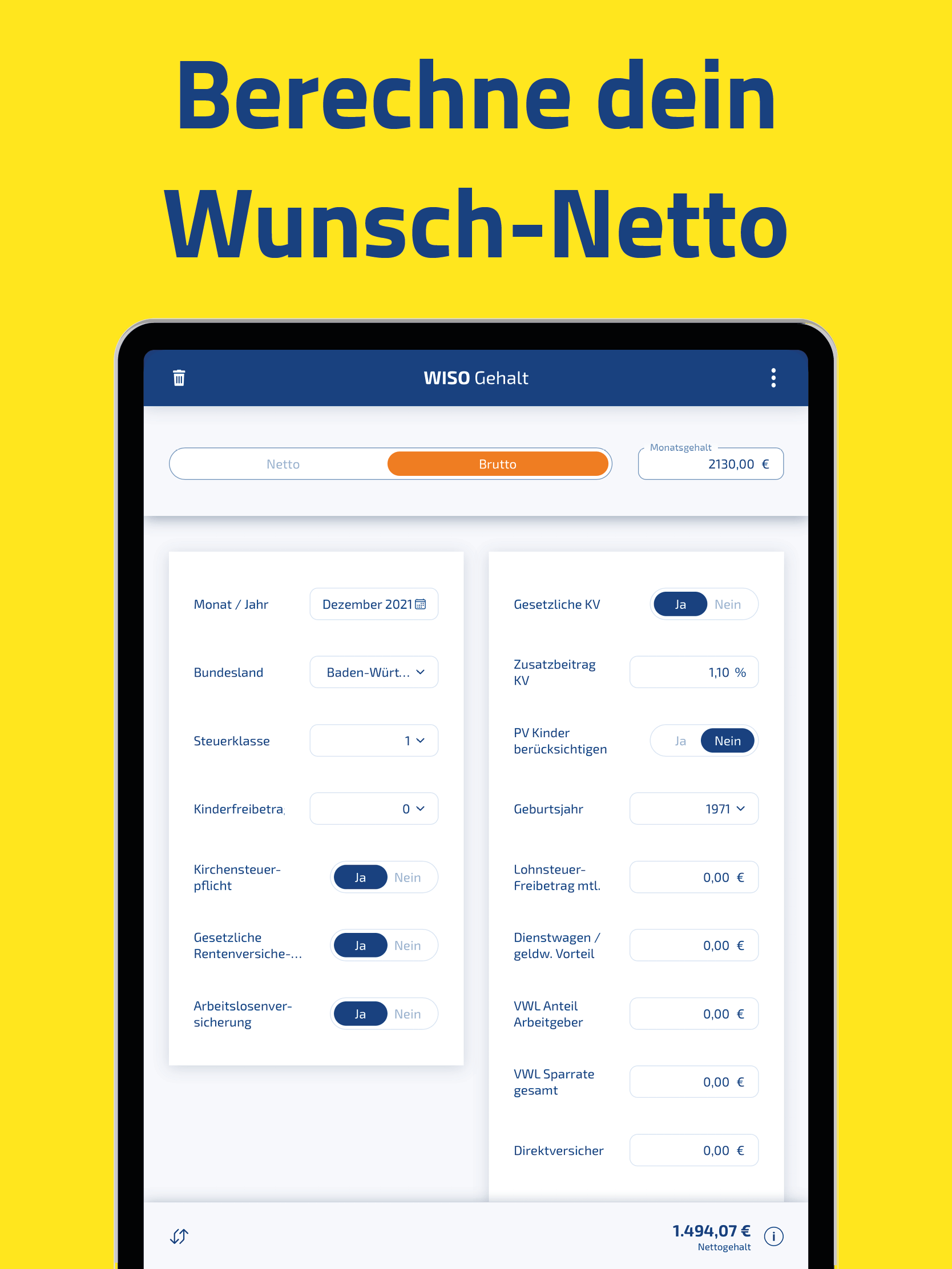 WISO Gehalt – Brutto Netto Screenshot9