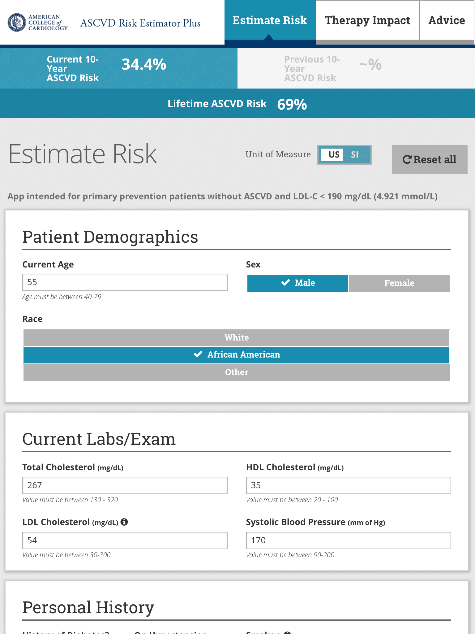 ASCVD Risk Estimator Plus Screenshot7