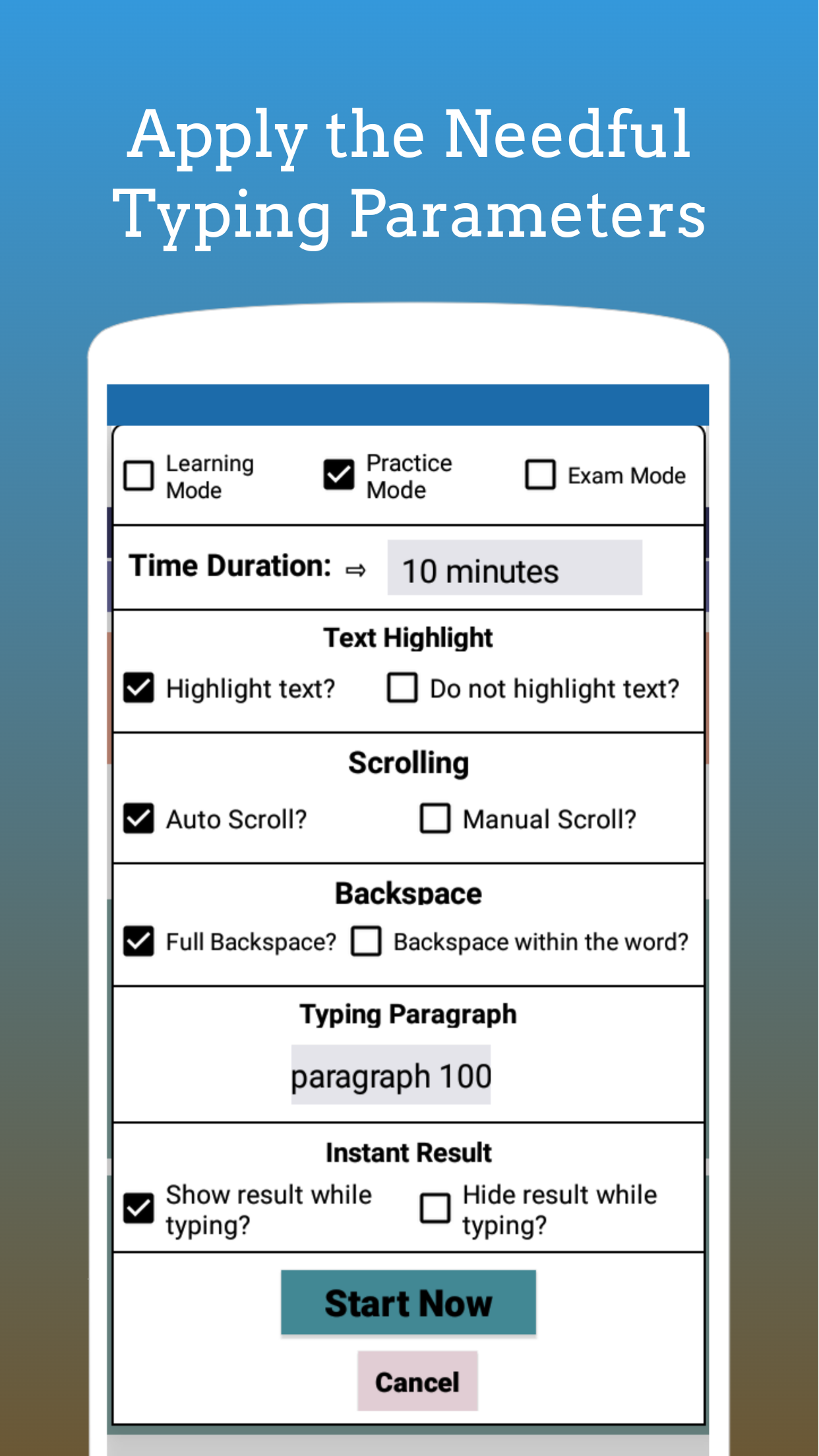 Typing Test App for Exams Screenshot6