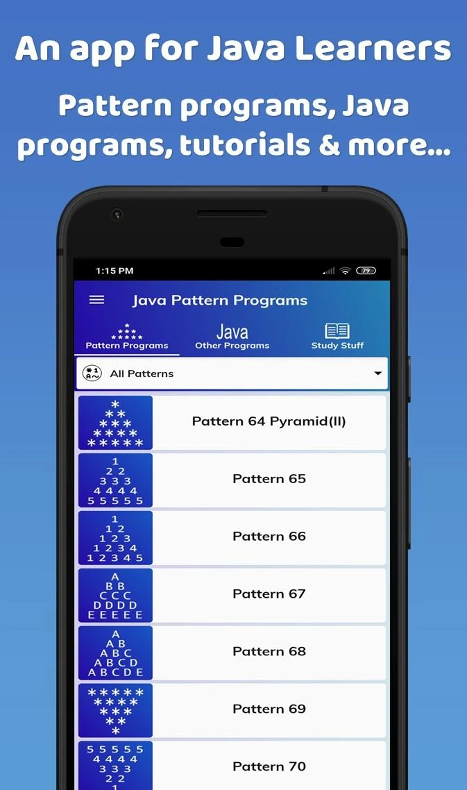 Pattern Programs for Java Screenshot1