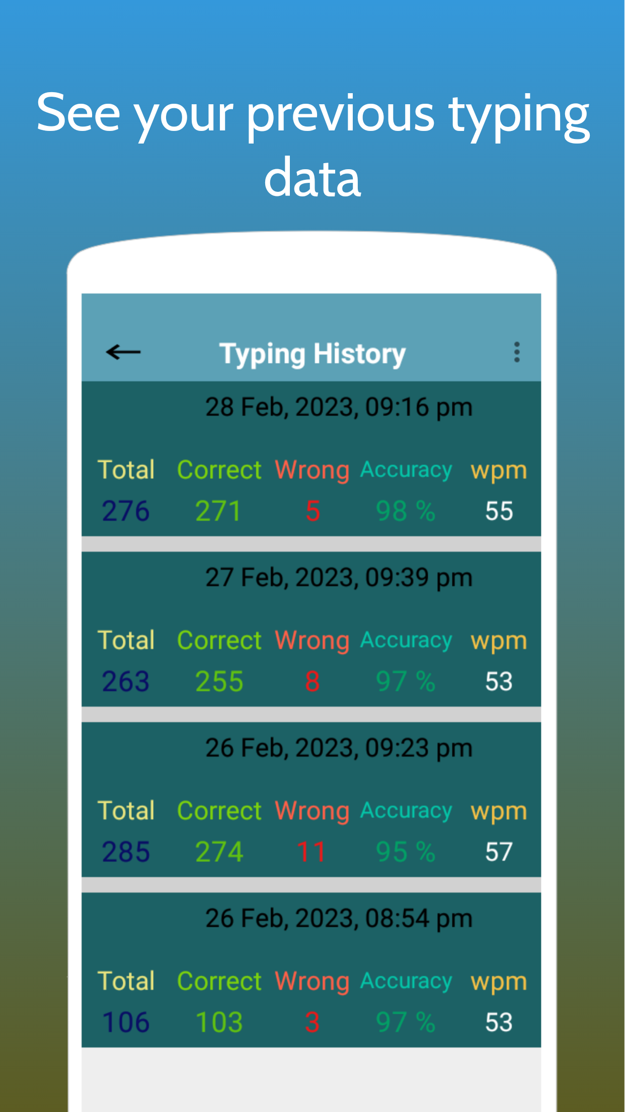 Typing Test App for Exams Screenshot7