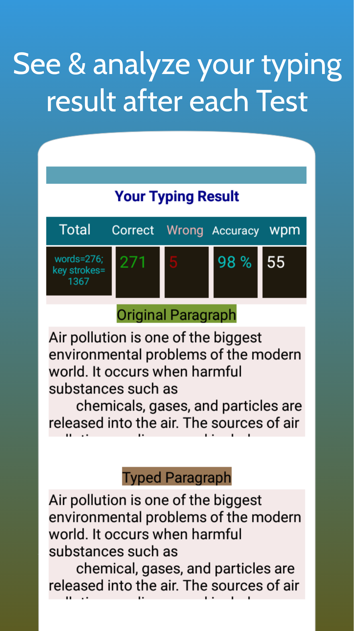 Typing Test App for Exams Screenshot4