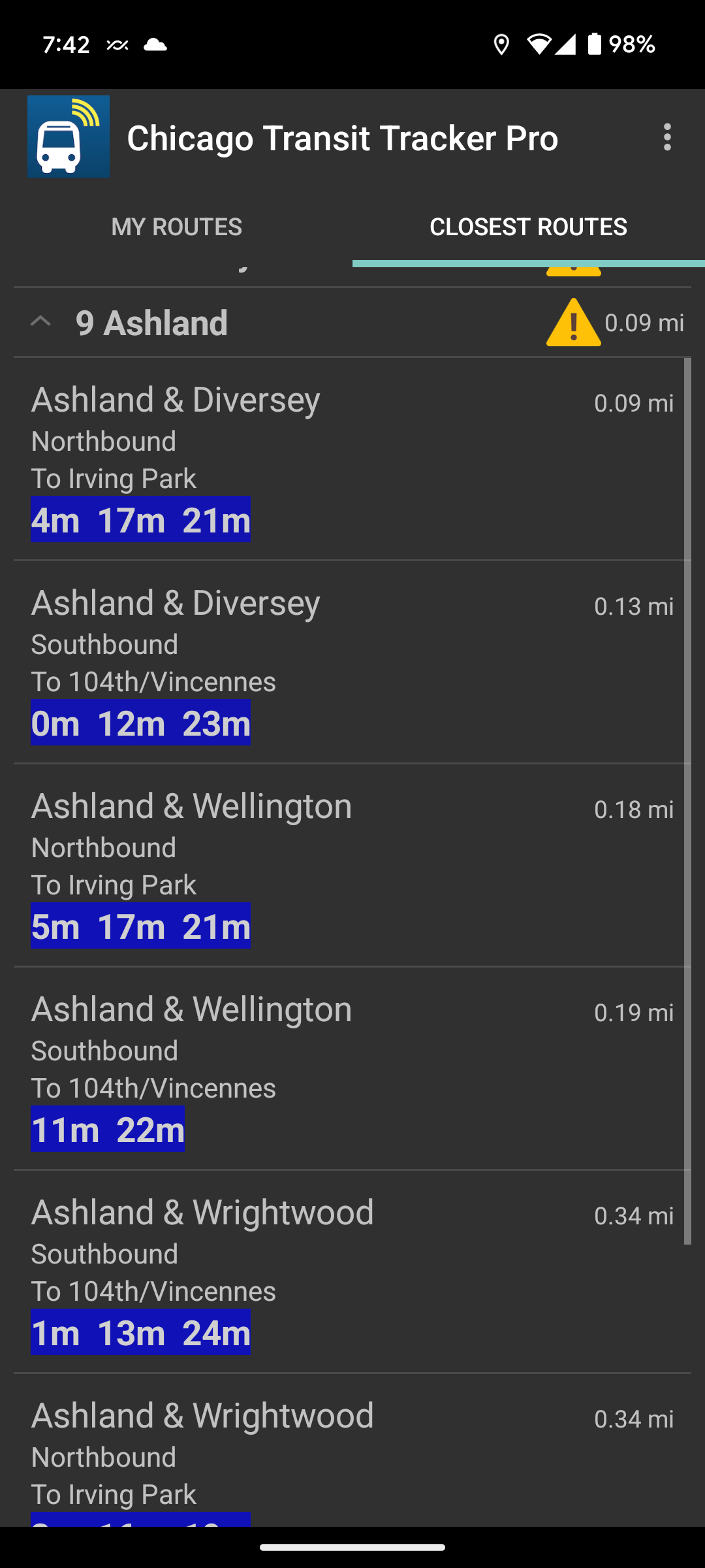 Chicago Transit Tracker Lite Screenshot3