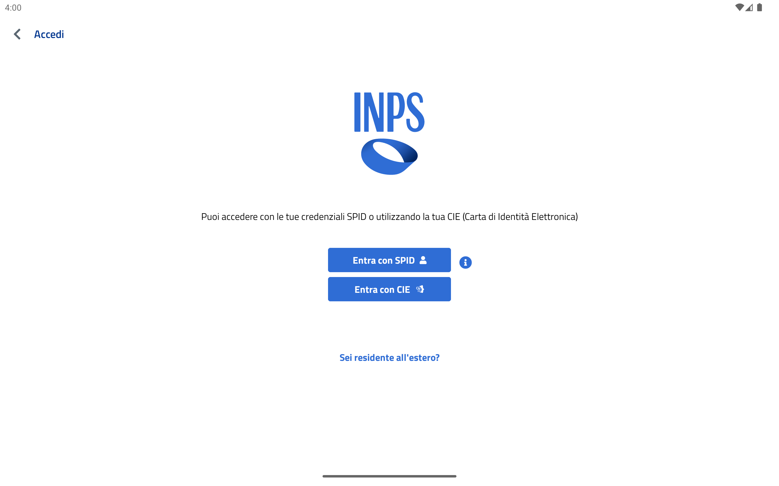 INPS Mobile per Tablet Screenshot4
