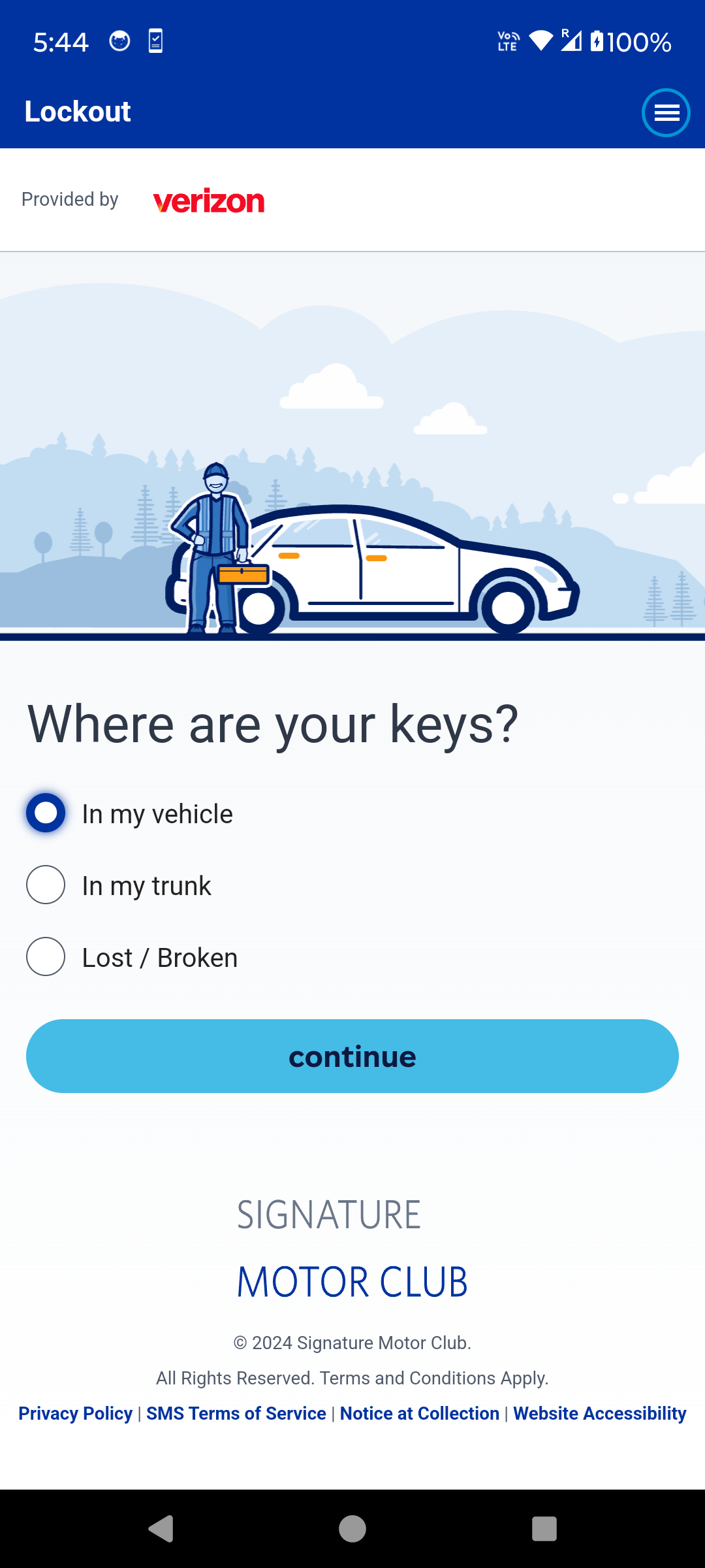 Verizon Roadside Assistance Screenshot3