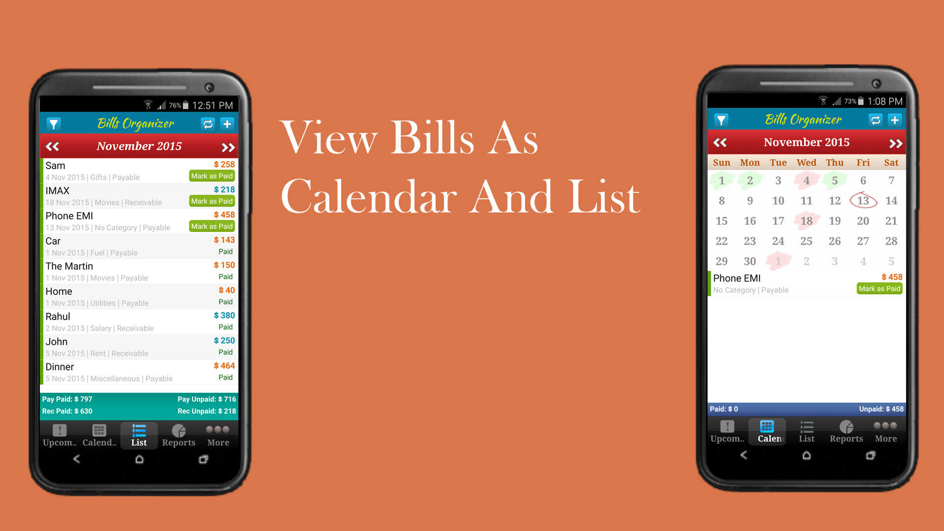 Bills Organizer -RemindonTime Screenshot4