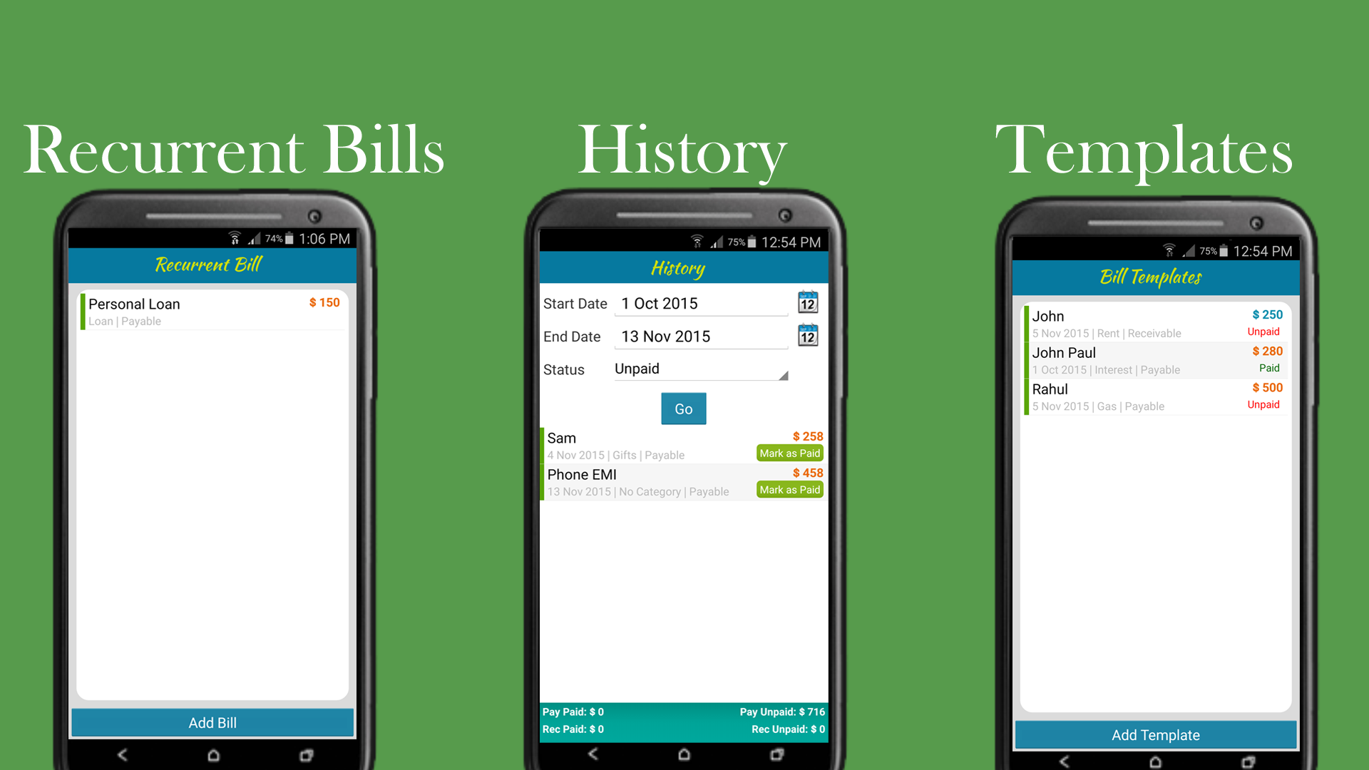 Bills Organizer -RemindonTime Screenshot7