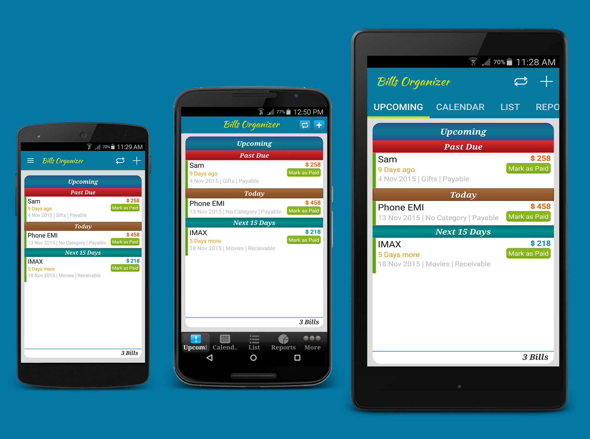 Bills Organizer -RemindonTime Screenshot1